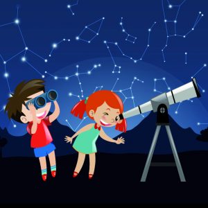 Cartel Talleres infantiles: "Pequeños Astrónomos 2.0".
